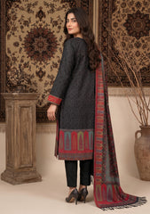 Winter - Fancy Silk Zari Jamawar - 3 Pcs Suit - D#21 - Grey
