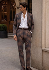 Drago Lanificio Biella Wool & Linen Fabric - C Brown