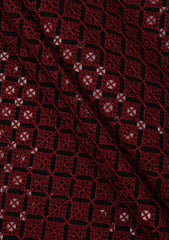 Elite Men Embroidered Sequence Selvage Viscose Fabric - Maroon