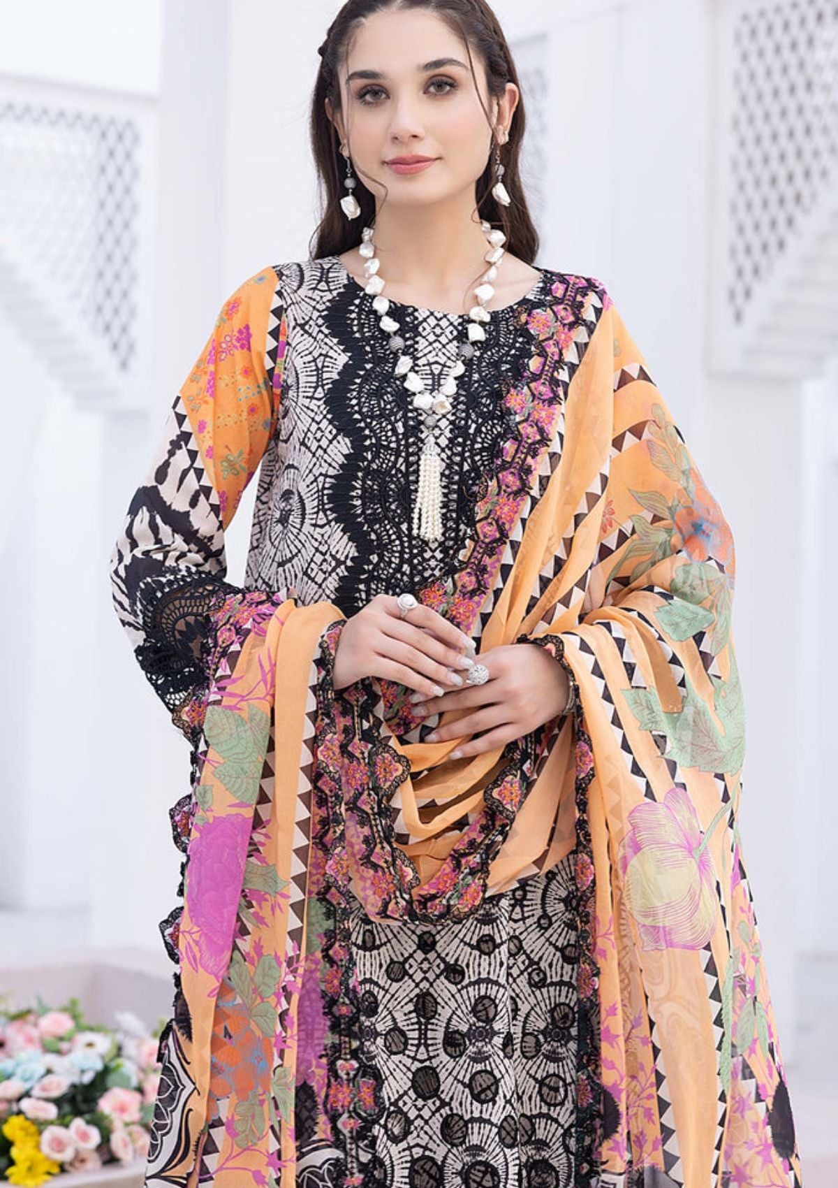 Lawn Collection - Charizma - Zouq Black & White - BWS#02