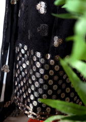 Formals - Fancy Closet - 2 pcs Suit - Satin Silk Jamawar D#04 Black