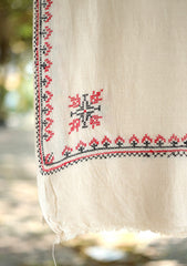 Pashmina Wool Needle Work Shawl D - 37 - Fawn