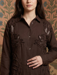 Pret - Moven - Oversize Stone Embellished Shirt - Brown