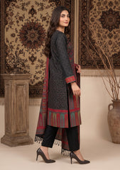 Winter - Fancy Silk Zari Jamawar - 3 Pcs Suit - D#21 - Grey