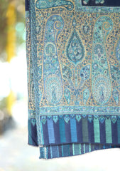 Pashmina Jamawar Shawl D - 34 - N Blue