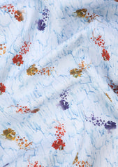 Elite Men Yarn Count Selvage Check Satin Cotton Fabric - R Sky