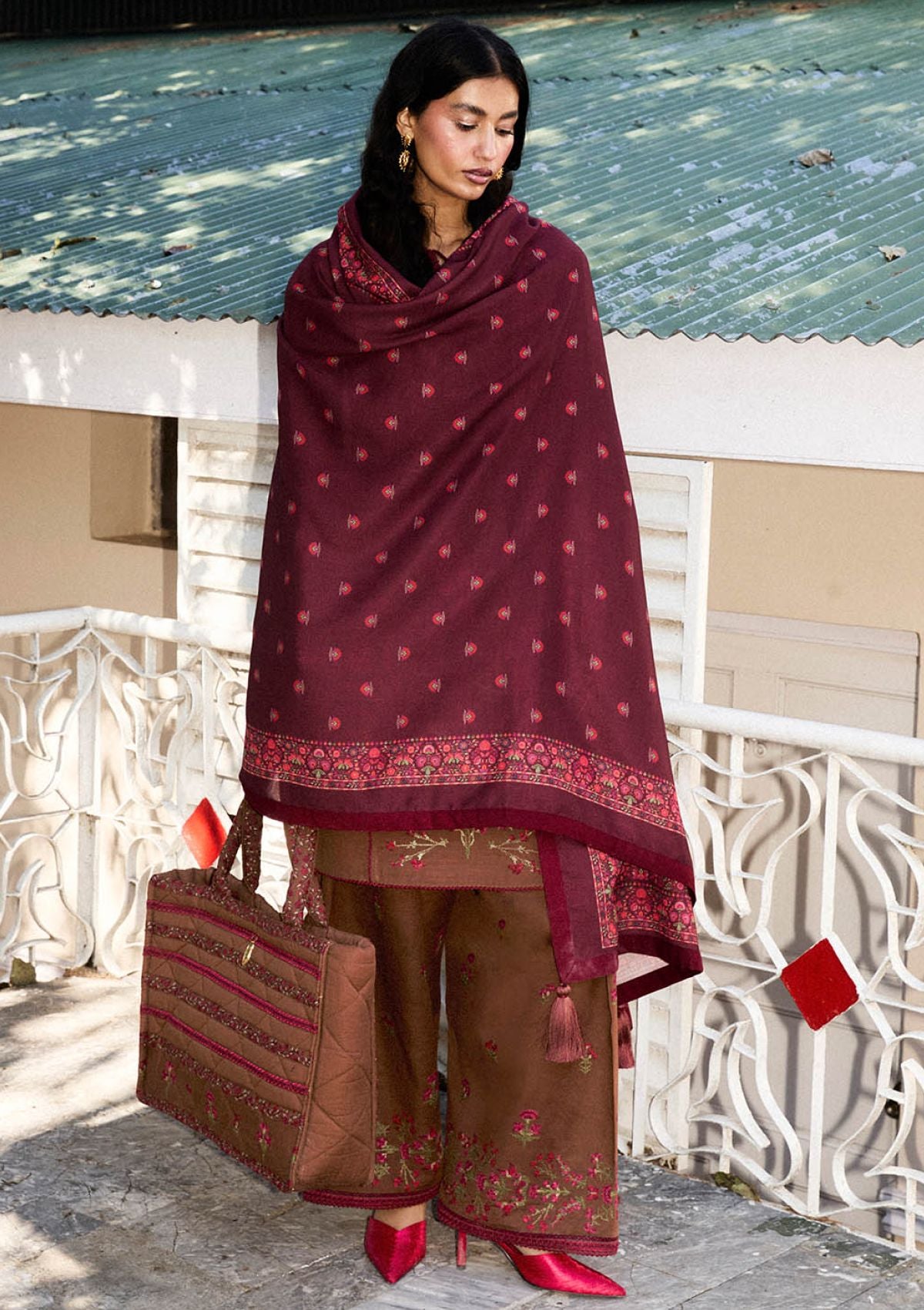 Winter Collection - Jugnu by Hussain Rehar - Autumn Winter - Hazel