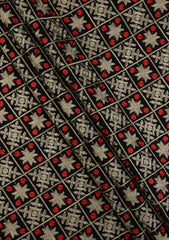 Elite Men China Boski Dery Silk Embroidered Grey Selvage - Black