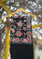 Pashmina Ari Work Shawl D - 150 - BLACK