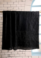 Lawn Chikankari Summer Shawl D#09 - Black