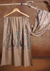 Pashmina Ari Work Jaaldar Scarf D#01 - Brown