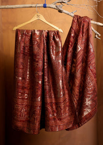 Pashmina Zari Jamawar Shawl D#220 - Maroon