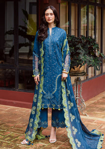 Winter - Marjjan - Bella 25 - Embroidered Karandi - MWK#38 B - TEAL BLUE