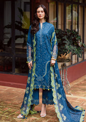 Winter - Marjjan - Bella 25 - Embroidered Karandi - MWK#38 B - TEAL BLUE