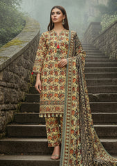 Winter - Riwaj - Printed Marina - 3 Pcs - Wool Shawl 25 - D#89