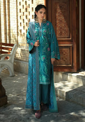 Winter - Mushq - Hemline Bukhara - Unstitched 26 - Azure Courtyard