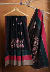 Pashmina Ari Work Shawl D#05 - Black 1
