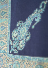Pashmina Jamawar Shawl D - 34 - N Blue