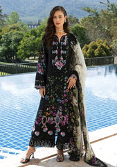 Lawn - Elaf Premium - Signature Embroidered Prints 26 - ESA#01B - BLACK THRONE