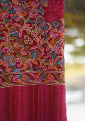 Pashmina Ari Work Shawl D - 151 - MAROON
