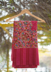 Pashmina Ari Work Shawl D - 151 - MAROON