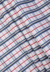 Elite Men Yarn Count Selvage Check Satin Cotton Fabric - B Red