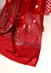 Formals - Fancy Closet - 2 pcs Suit - Satin Silk Jamawar D#04 D Red