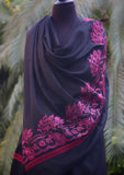 Shawl Collection - Sadias Collection - Pashmina Shawl - D#12 Black Sitara Border