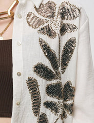 Pret - Moven - Women's Oversize Sequin Shirt - White