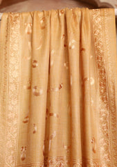 Pashmina Ari Work Jaaldar Scarf D#10 - Golden