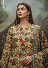 Winter - Riwaj - Printed Marina - 3 Pcs - Wool Shawl 25 - D#89