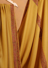 Pashmina Kashmiri Border Shawl D#182 - Mustard