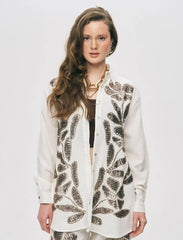Pret - Moven - Women's Oversize Sequin Shirt - White