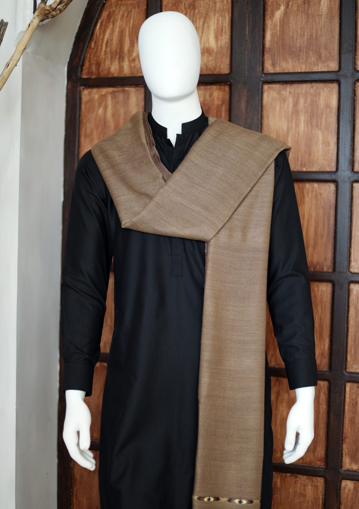 Men Shawls - Wool Shawls - D#95- CH Brown