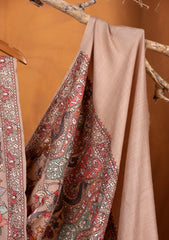 Pashmina Embroidered Jaaldar Shawl D#05 - Skin