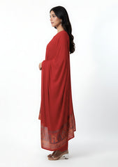 Winter - Riwaj - Pashmina Suit - Kaani Jamawar - Premium 25 - D#48 - Red