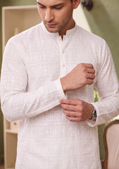 Elite Men China Boski Embroidered 6 Pound Brown Selvage - Off White