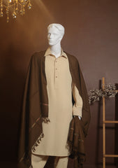 Men Shawls - Wool Shawls - D#227 - G Brown