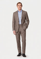 Loro Piana Summer Time Wool Linen & Silk Fabric - L Brown