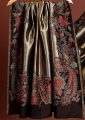 Pashmina Zari Jamawar Shawl D - 61 - Black