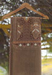 Wool Ari Work Shawl D - 21A - G BROWN
