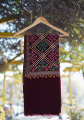 Wool Ari Work Shawl D - 1H - Maroon