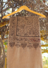 Pashmina Emboridered Shawl D - 145 - Brown