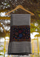 Pure Pashmina Kaani Jamawar Shawl D - 98 - B Grey