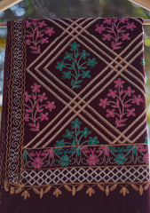 Wool Ari Work Shawl D - 1H - Maroon