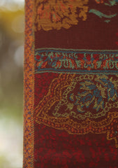 Pure Pashmina Kaani Jamawar Shawl D - 104 - Chocolate