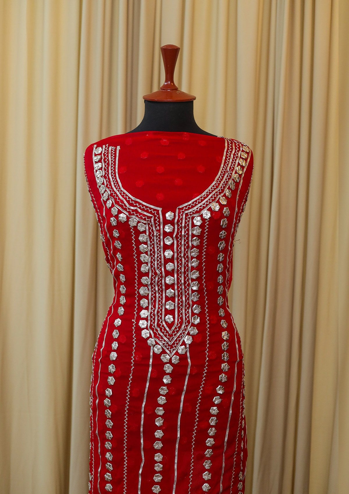 Winter Collection - Riwaj - Chiffon W/ Gota Work - Red