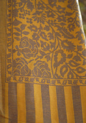 Pure Pashmina Kaani Jamawar Shawl D - 88 - Mustard