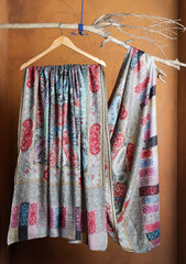 Pashmina Qalamkari Jaaldar Ari Work Shawl D#19 - Multi