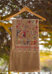 Pashmina Ari Work Shawl D - 126 - Brown